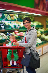 Image showing mother with baby in shopping