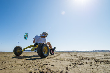 Image showing Ralph Hirner riding a kitebuggy