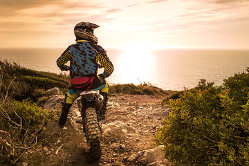 Image showing Enduro bike rider