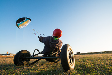 Image showing Unidentified rider on a kitebuggy