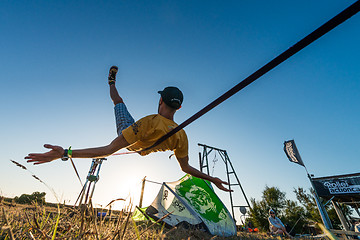 Image showing Andre antunes Slackline performance