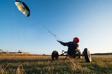 Image showing Unidentified rider on a kitebuggy