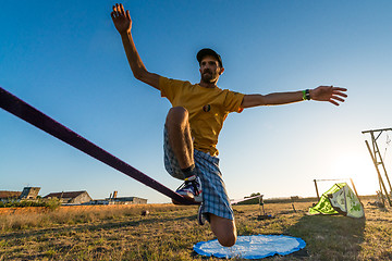 Image showing Andre antunes Slackline performance