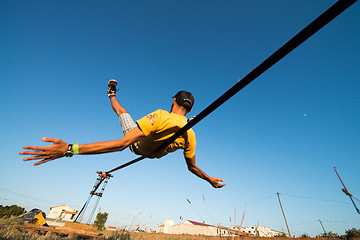 Image showing Andre antunes Slackline performance