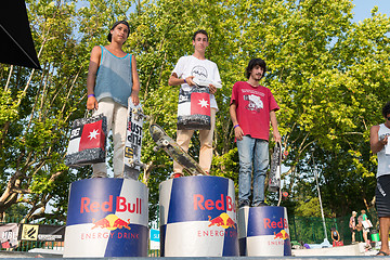 Image showing Beginers podium at the 2nd Stage DC Skate Challenge by Fuel TV