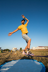 Image showing Andre antunes Slackline performance