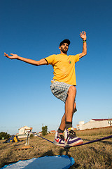 Image showing Andre antunes Slackline performance