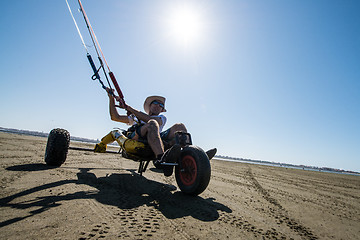 Image showing Ralph Hirner riding a kitebuggy