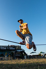 Image showing Andre antunes Slackline performance