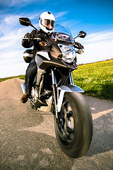 Image showing Biker on the road