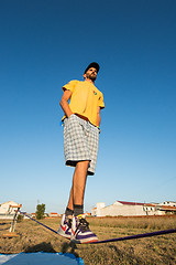 Image showing Andre antunes Slackline performance