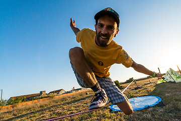 Image showing Andre antunes Slackline performance