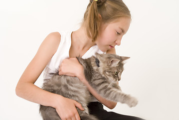 Image showing Girl with a cat I