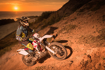 Image showing Enduro bike rider