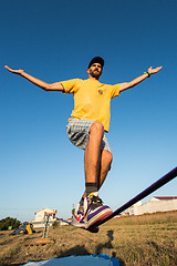 Image showing Andre antunes Slackline performance