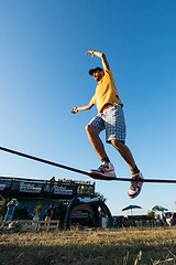 Image showing Andre antunes Slackline performance