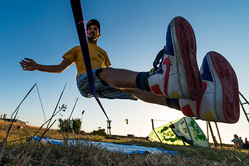 Image showing Andre antunes Slackline performance