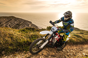 Image showing Enduro bike rider