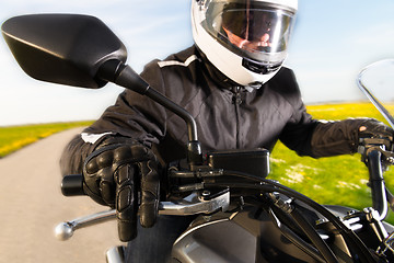 Image showing Biker on the road