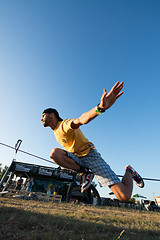 Image showing Andre antunes Slackline performance