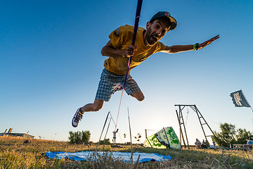 Image showing Andre antunes Slackline performance