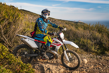 Image showing Enduro bike rider