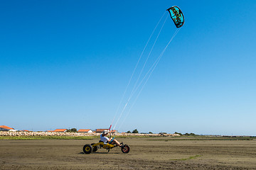 Image showing Ralph Hirner riding a kitebuggy