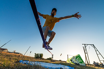 Image showing Andre antunes Slackline performance