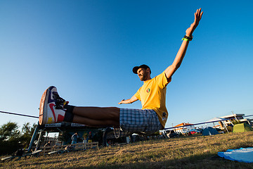 Image showing Andre antunes Slackline performance