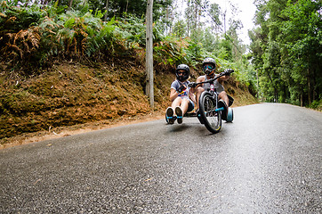 Image showing Pedro Castro driving a Side Trike during the 2nd Newton\'s Force 