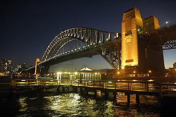 Image showing Harbour Bridge at night
