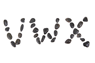 Image showing stone alphabet from black stones