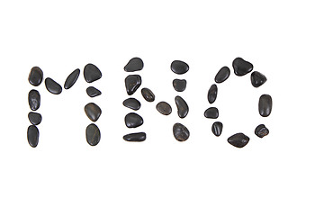 Image showing stone alphabet from black stones