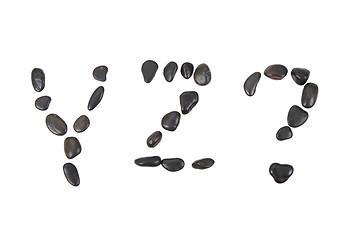 Image showing stone alphabet from black stones