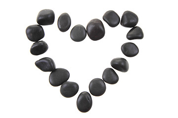 Image showing heart from the black stones isolated