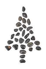 Image showing christmas tree from black stones isolated