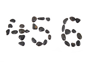 Image showing stone alphabet from black stones