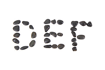 Image showing stone alphabet from black stones
