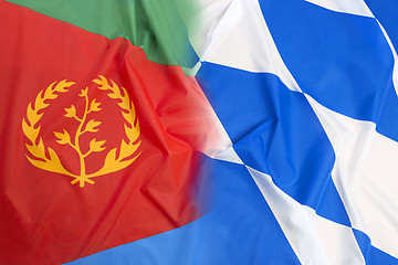 Image showing Eritrea flag vs. Bavarian flag 