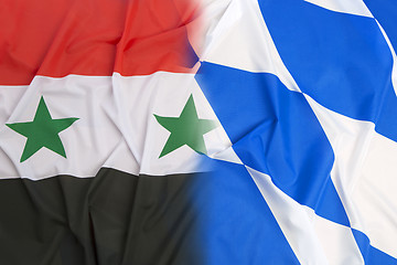 Image showing Syria flag vs. Bavarian flag 