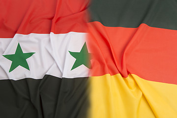 Image showing Syria flag vs. Germany flag 