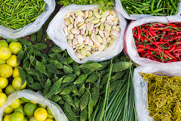 Image showing Fruits and vegetables at a farmers market