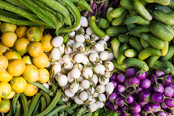 Image showing Fruits and vegetables at a farmers market