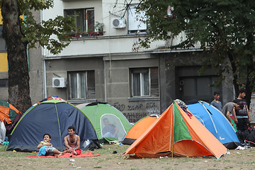 Image showing Syrian refugees in Serbia