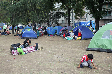 Image showing Syrian refugees in tents