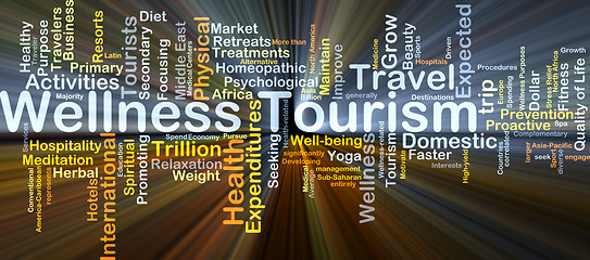 Image showing Wellness tourism background concept glowing