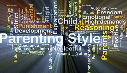 Image showing Parenting style background concept glowing