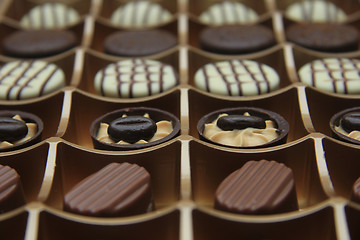 Image showing Chocolate candies in a box