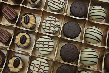 Image showing Chocolate candies in a box