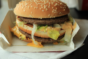 Image showing Hamburger in a carton box